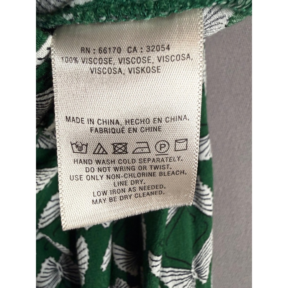 Maeve Acker Wide Leg Pants Womens XS S Green Butterfly Print Anthropologie - Picture 5 of 11